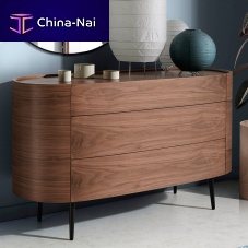 Contemporary chest of drawers 7075walnut3-drawerfor hotel rooms