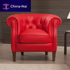 Chesterfield armchair DIANAleatherwhitered