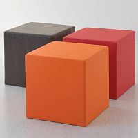 Contemporary pouf Q 40leathersquarecommercial
