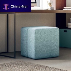 Contemporary pouf STARTfabricleathersquare
