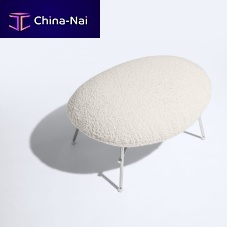 Contemporary pouf CLOCHEfabricbeechmetal