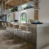 Hanging shelving system contemporarystainless steelhome