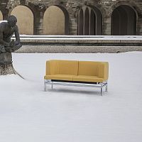 Contemporary sofa PONTEleathermetal base2-person