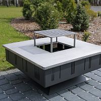 Wood-burning fire pit QUADRUM/BBQsteelstainless steelother shapes