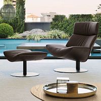 Contemporary armchair KARAleatherashmetal