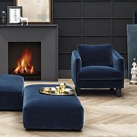 Contemporary armchair VENICEfabricleatherwooden