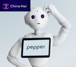 Autonomous reception robot Peppermobilewith touchscreen