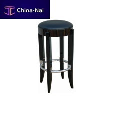 Art Deco bar stool B006leatherstainless steel basesolid wood base
