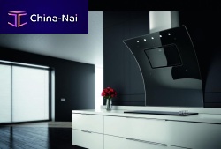 Wall-mounted range hood OPERAoriginal designwith built-in lightingblack