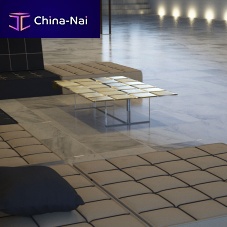 Contemporary coffee table MObrushed aluminumacrylic baserectangular