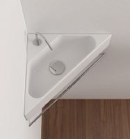 Wall-mounted washbasin MISURAceramicwith towel rackcorner