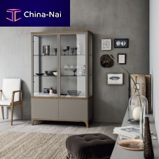 Contemporary display case BALIwith legsglassoak