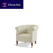 Chesterfield club chair DANIELAleatherwhitewith armrests