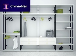 Contemporary walk-in wardrobe A5lacquered woodmetal
