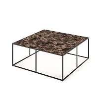 Contemporary coffee table NEMESIglasssandstonemetal base