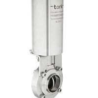 Butterfly valve Hygienic Pneumatic Actuatorpneumatically-operatedfor liquid food products and beveragesstainless steel