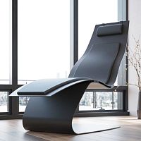 Unique design lounge chair LC-01leatheranodized aluminumcarbon fiber