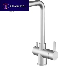 Countertop double-handle mixer tap 3 way Glassstainless steelkitchen1-hole
