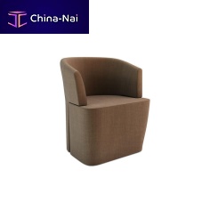 Contemporary office armchair leatherfabricbrown