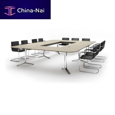Contemporary conference table TALKwood veneerlaminatealuminum base