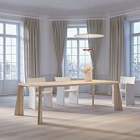 Contemporary table PYLONsolid woodwalnutash