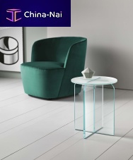 Contemporary pedestal table OPALINAglassroundhome