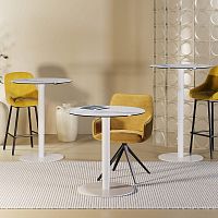 Contemporary high bar table ORLANDOceramiclacquered metal steel baseround