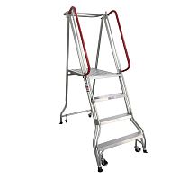 Mobile step ladder aluminum