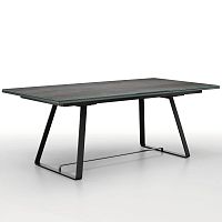 Contemporary table Alfredglassceramiclacquered metal steel base