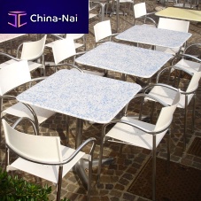 Contemporary table ceramicmetal basesquare