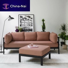 Contemporary ottoman EASYfabricrectangularwith removable cushion