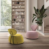Original design armchair LOVE-STORYfabricwith removable covergreen