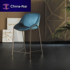 Contemporary bar chair NOVAindoorfabricmetal base