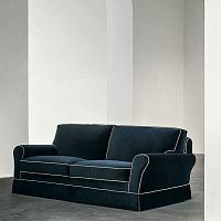 Traditional sofa Muranofabricleatherblue
