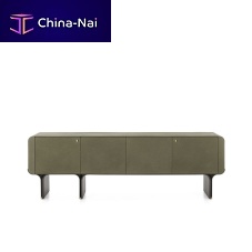Contemporary sideboard Stamiwoodenleatherwith swing doors
