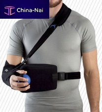 Arm sling with shoulder abduction pillow with waist support strap