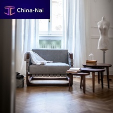 Contemporary armchair BUNGALOWfabricleathersolid wood