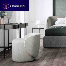 Contemporary pouf Guestfabricrectangulargray