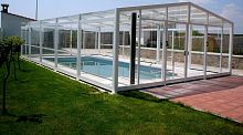 High swimming pool enclosure COLUMBRETEfixedmetalpolycarbonate