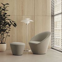 Contemporary lounge chair WABAOfabricwoodengray