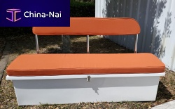 Storage box with backrest 76 inch for docksfiberglass