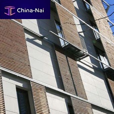 Wooden solar shading .for facade