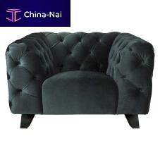 Chesterfield armchair Rocco LACfabricleathergreen