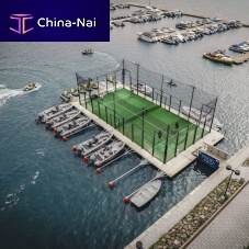 Floating platform for marinasmodularpadel court