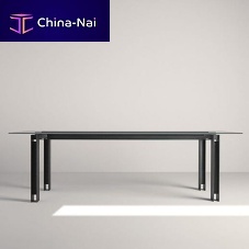 Contemporary table Bridge 210tempered glassmarblealuminum base