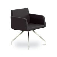 Contemporary armchair DELTAleatherfabricchrome steel