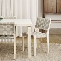 Contemporary chair 611indoorlinenbirch base
