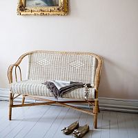 Contemporary sofa MARCELfabricrattanbrown