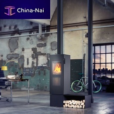 Wood heating stove bionic fire STUDIOfloor-mountedcontemporarymetal