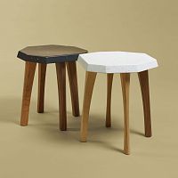Contemporary stool PLAST 74,9plasticmade from recycled materialsbeech base